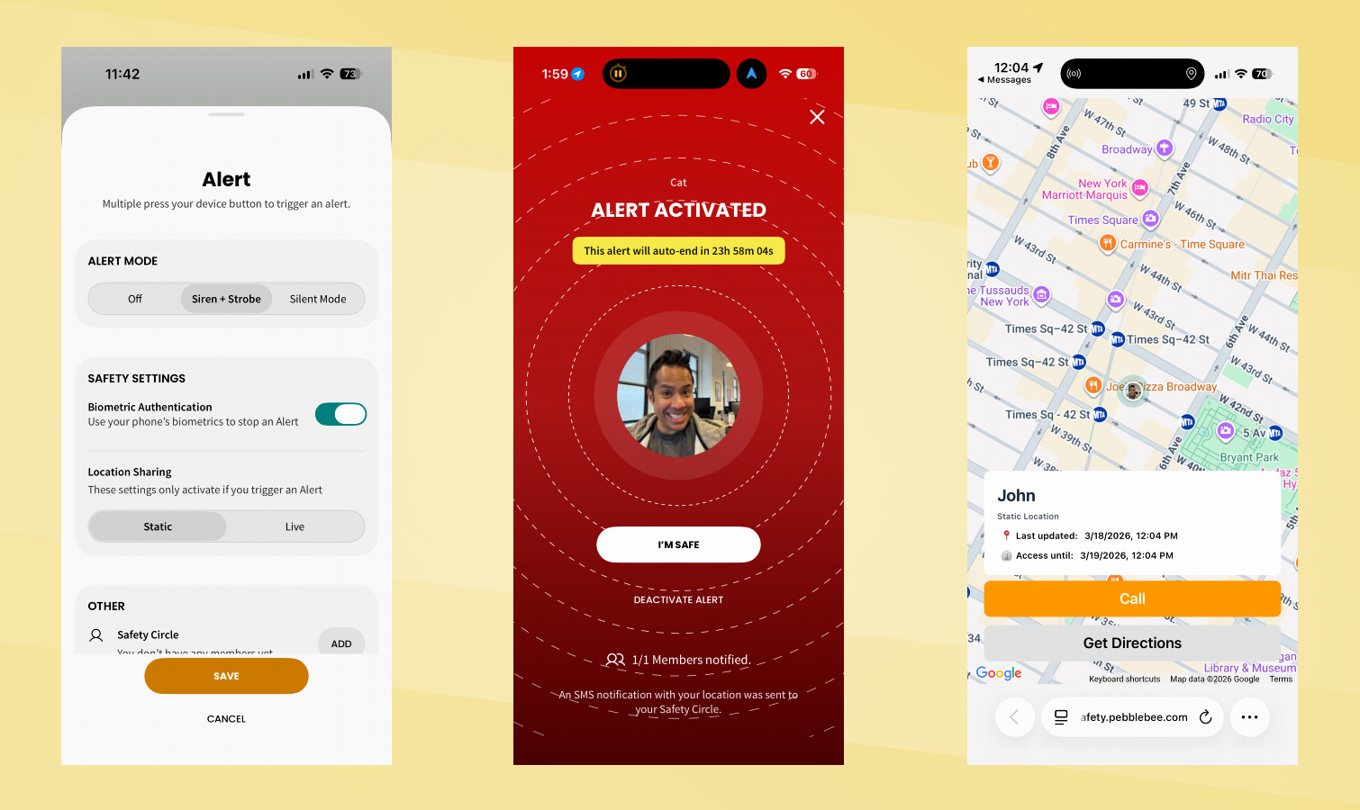 Στιγμιότυπα οθόνης Pebblebee Clip 5.