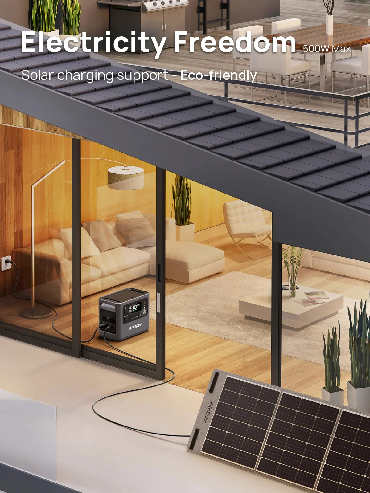 Aferiy P210 2400W 2048Wh LiFePO4 Battery Portable Power Station UPS Pure Sine Wave 2