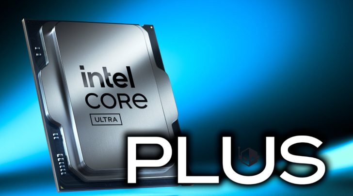 Επεξεργαστής Intel Core Ultra με επικάλυψη κειμένου PLUS σε μπλε φόντο ντεγκραντέ.