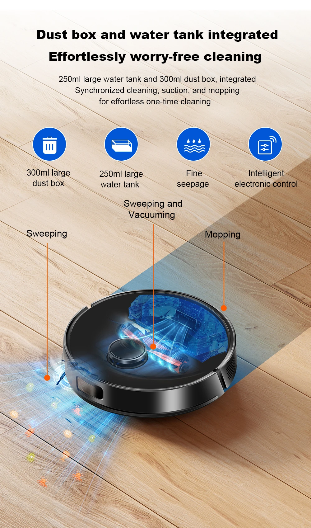 Liectroux M70 Pro Lidar Vacuum Cleaner and Mop Combo Self-emptying Dustbin 2