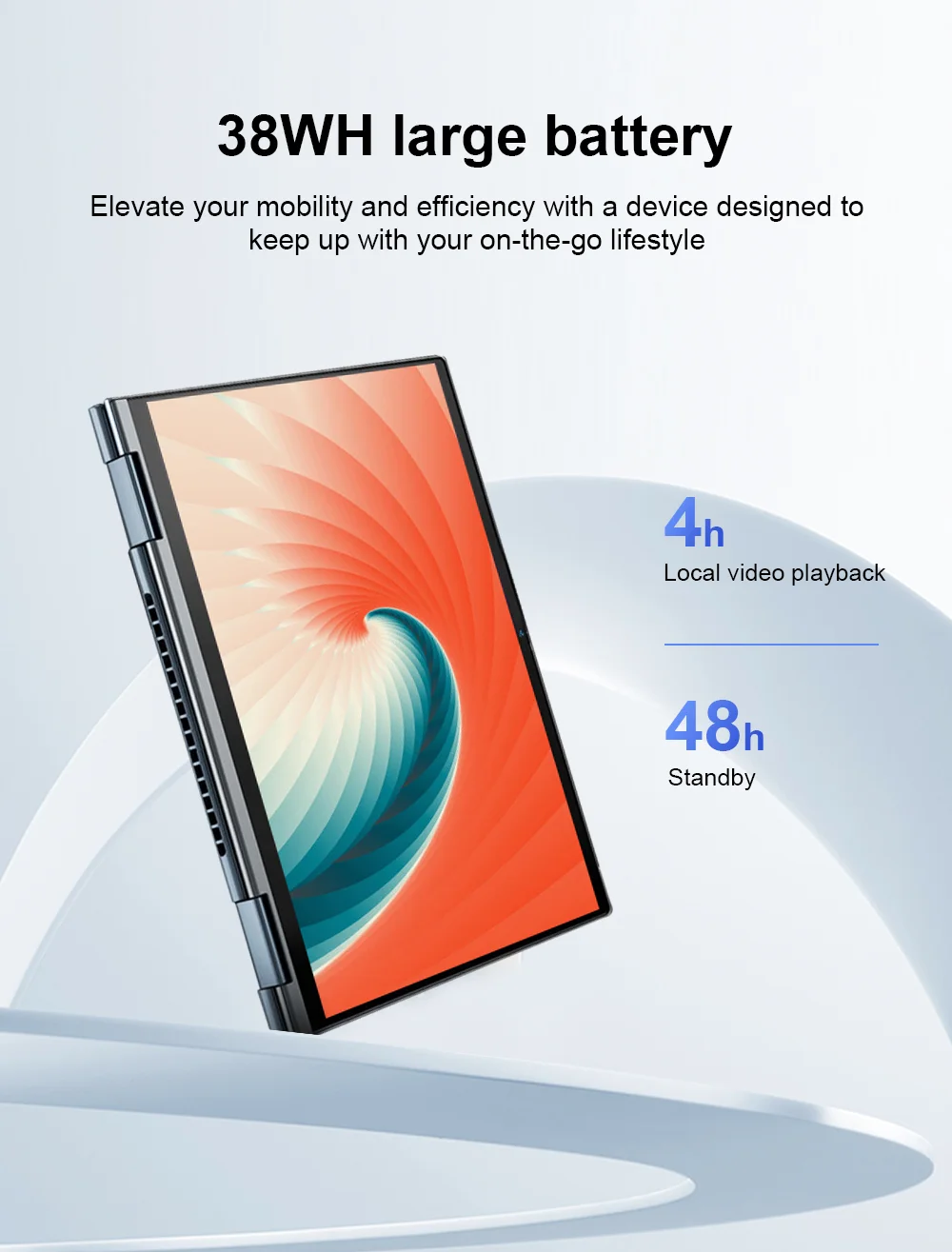 Ninkear YBOOK 15 2 in 1 Laptop 15.6 Inch AMD Ryzen 3 3200U 16GB DDR4 battery