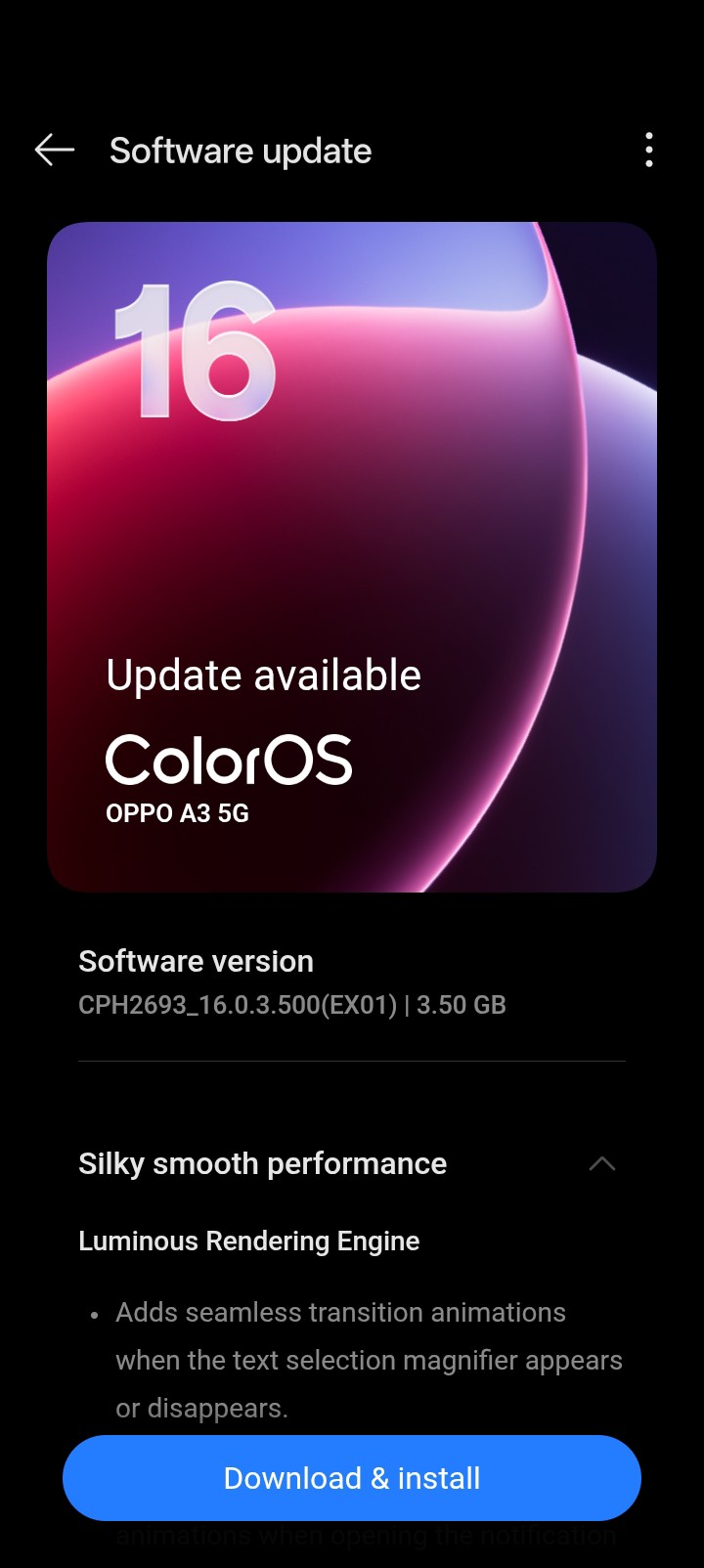 Το OPPO A3 5G αρχίζει να λαμβάνει Ενημέρωση 2 ColorOS 16 που βασίζεται σε Android 16 OPPO A3 5G Android 16 ColorOS 16