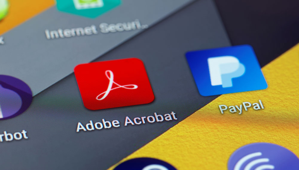 Το εικονίδιο της εφαρμογής Adobe Acrobat σε μια οθόνη smartphone.