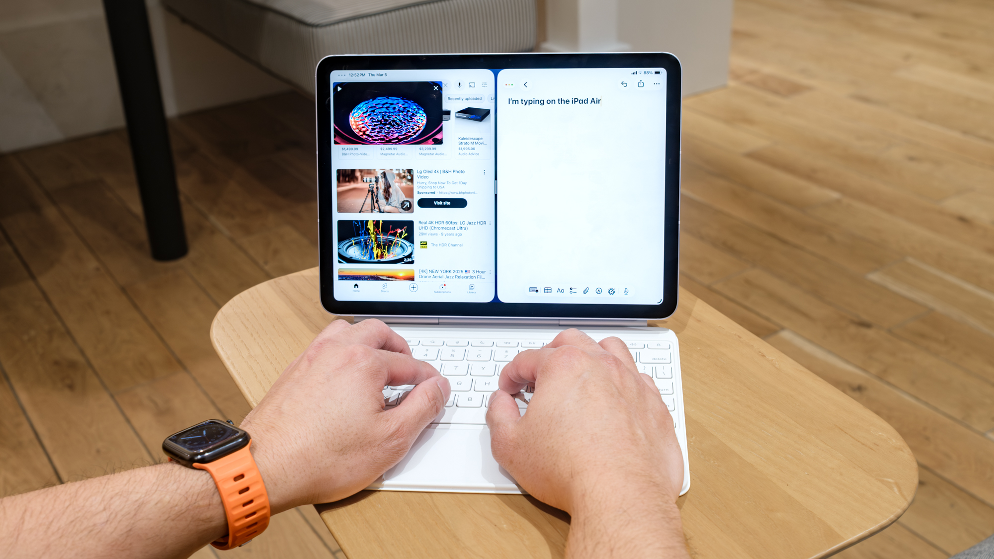 iPad Air M4 με μαγικό φύλλο πληκτρολογίου