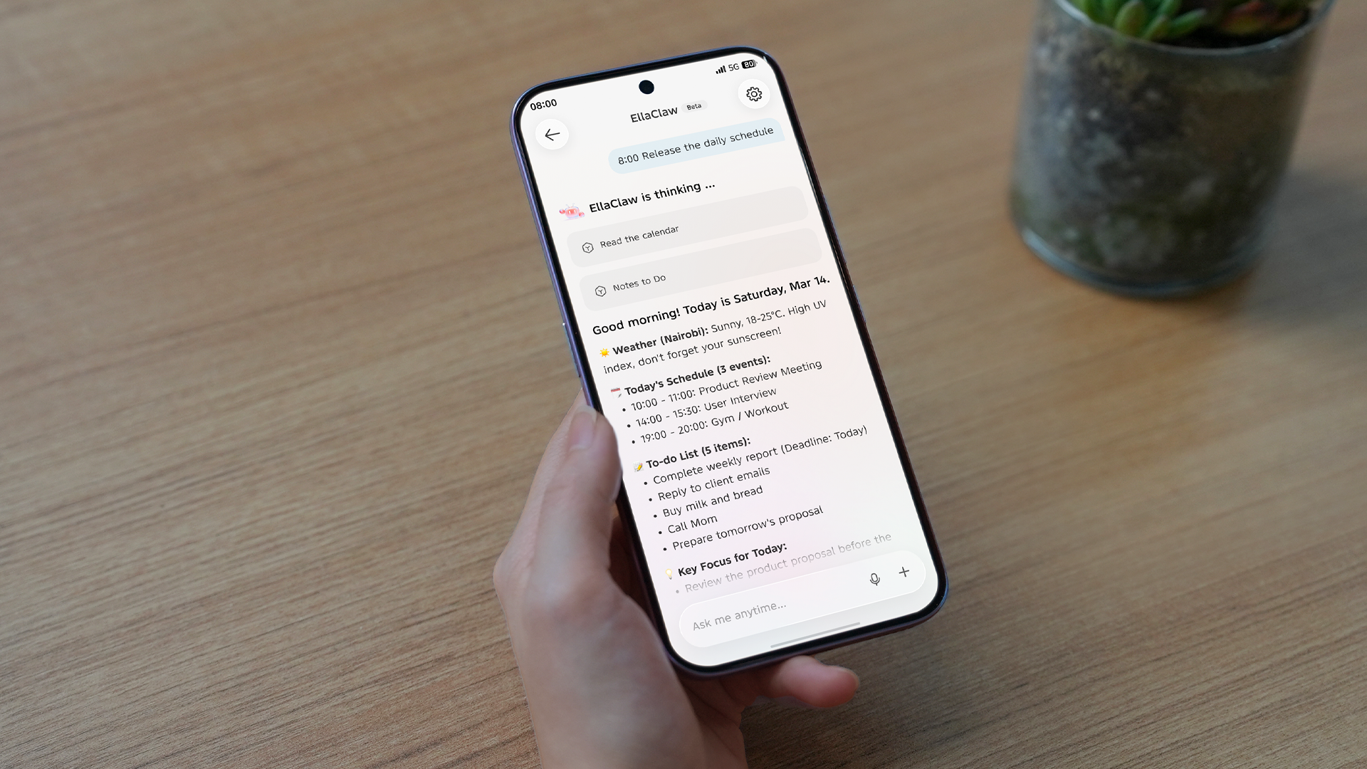 EllaClaw σε τηλέφωνο Tecno