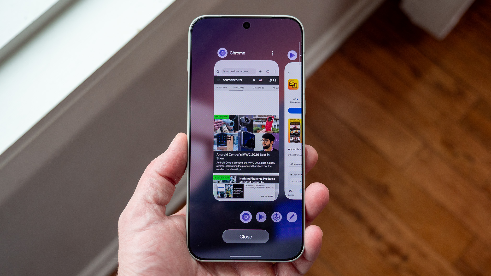 Η επίπεδη διεπαφή πολλαπλών εργασιών στο OxygenOS 16 σε ένα OnePlus 15