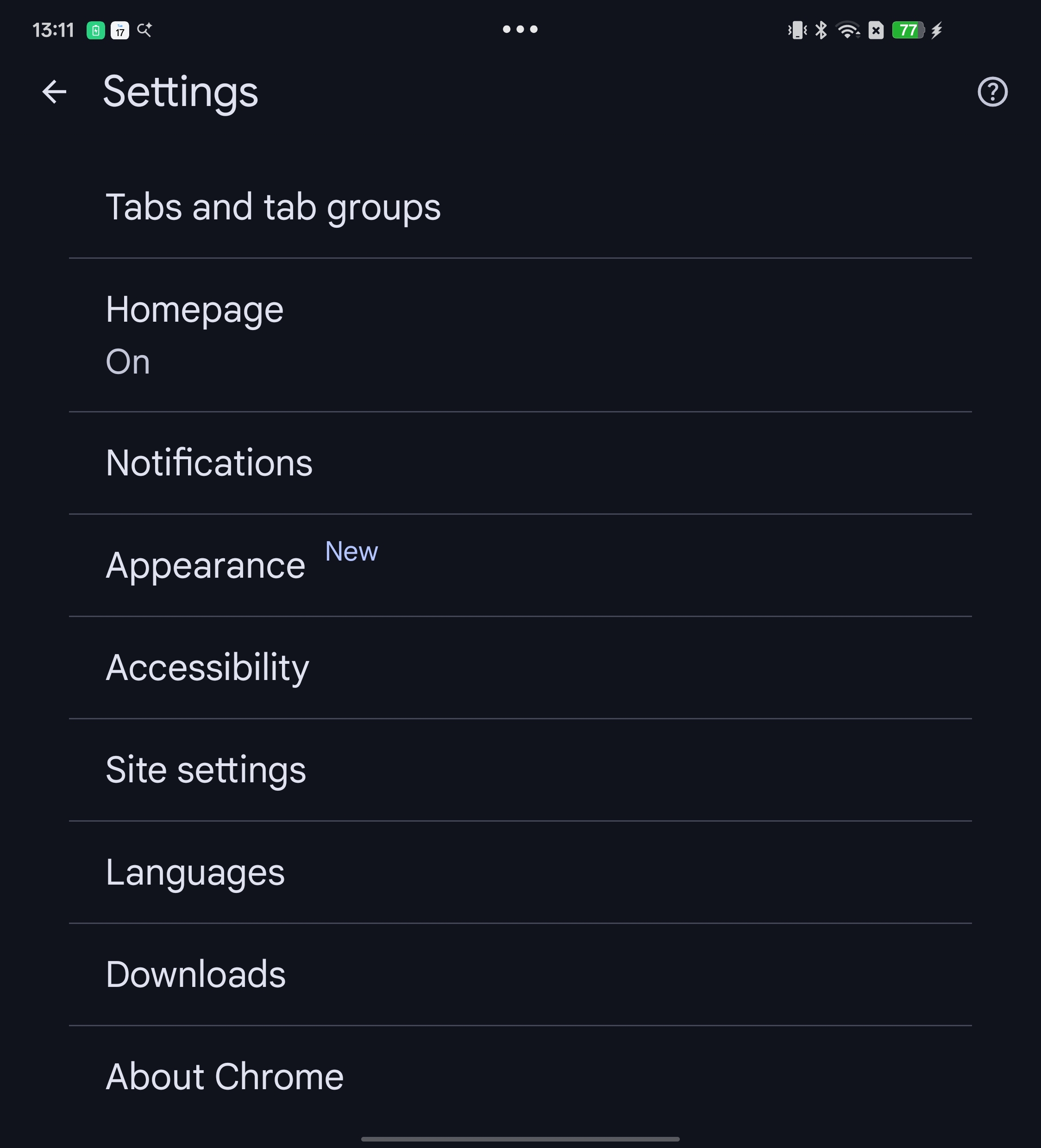 Γραμμή σελιδοδεικτών Chrome σε Android
