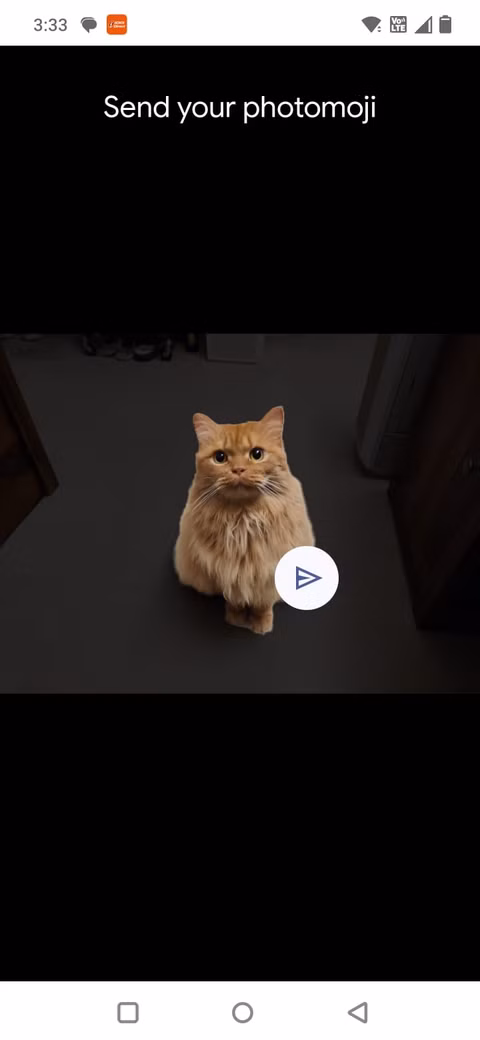 Στιγμιότυπο οθόνης που δείχνει ένα Photomoji στο Google Messages