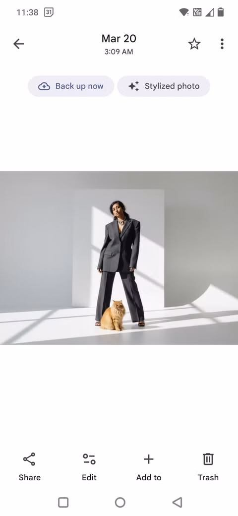 Στιγμιότυπο οθόνης που δείχνει μια εικόνα που δημιουργήθηκε με AI στο Google Photos