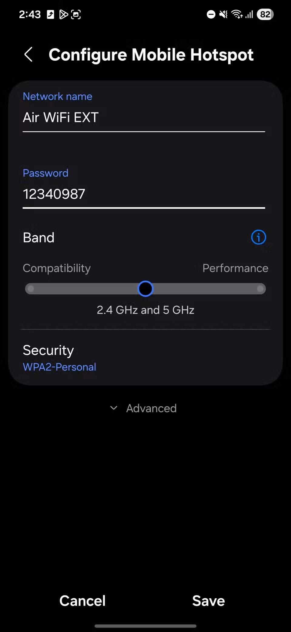 Διαμόρφωση hotspot για κινητά σε συσκευή Samsung Galaxy