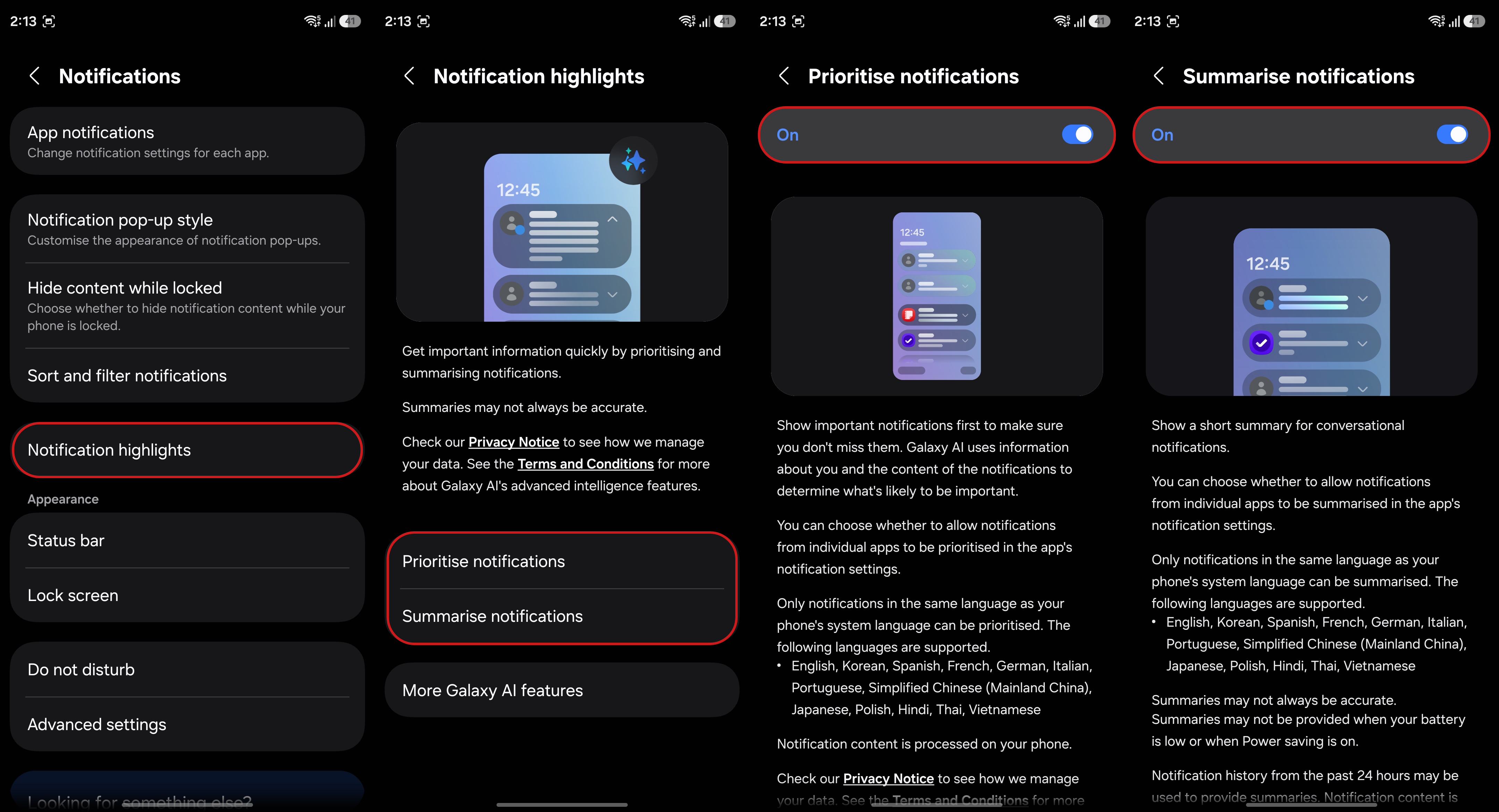 Σύνοψη ειδοποιήσεων και ιεράρχηση της λειτουργίας ειδοποιήσεων στο Galaxy S26 Ultra