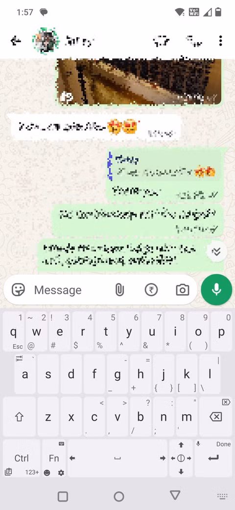 Στιγμιότυπο οθόνης που δείχνει το μη αναμενόμενο πληκτρολόγιο στο Android