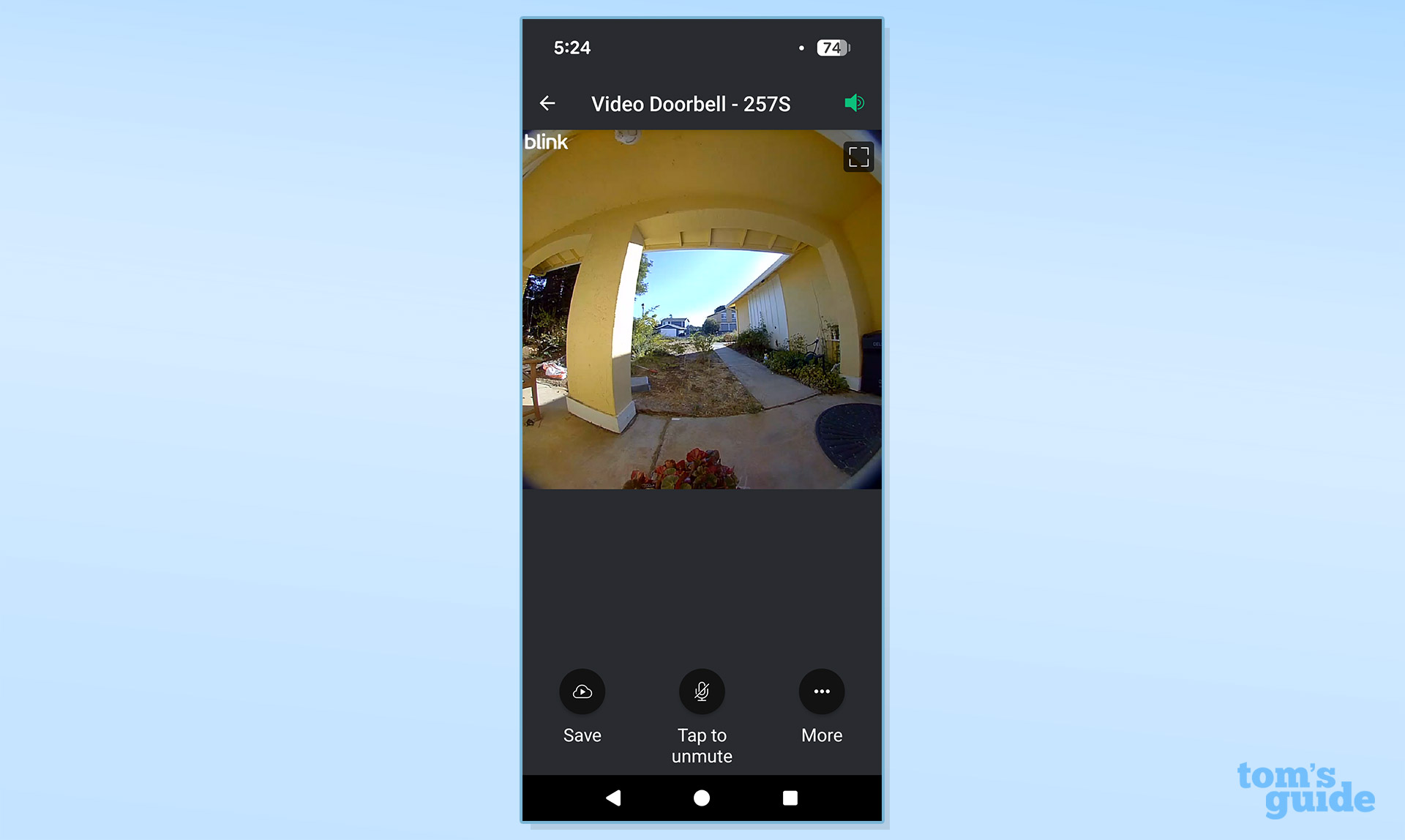 Στιγμιότυπο οθόνης της εφαρμογής Blink Video Doorbell (2ης γενιάς).